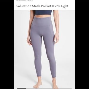 Athleta Salutation Stash Pocket II 7/8 in Tempest Violet NWOT SZ M